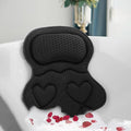Bath Pillows for Tub Luxury, Bath Pillow for Head and Neck, Fit Bathtub Hot Tub Relaxing Gifts for Women, Comfort 4D Air Mesh Fabric & 6 Non-Slip Suction Cups, Black