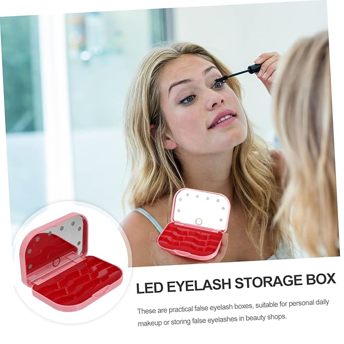 Led Eyelash Storage Box Portable Lash Holder Light Eyelash Case for Travel