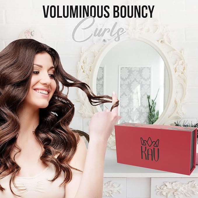 KAV 100% Mulberry Silk Heatless Curling Rod Headband Set with Clip & Scrunchies – Overnight Heatless Hair Curler for Women, No Heat Damage, Soft Hair Roller for Natural Curls & Waves