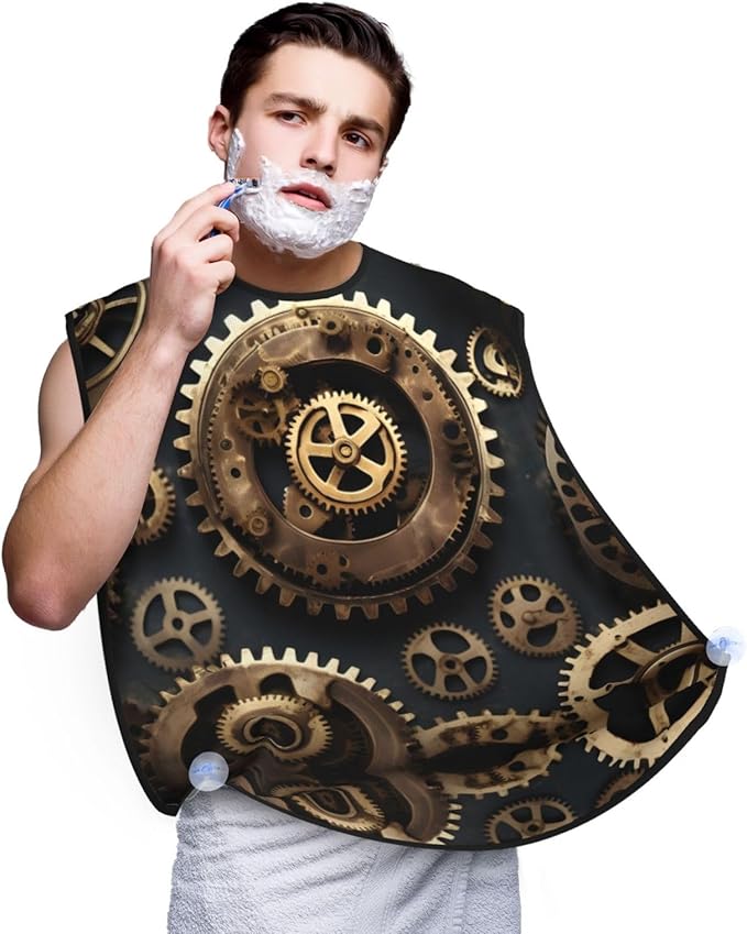 Colorful Giraffe Fans Lovers Print Beard Bib Shaving Apron, Beard Hair Trimming Cape Gift For Dad