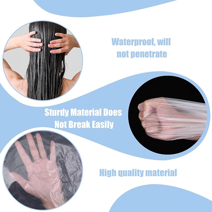 100 Pcs Disposable Hair Cutting Capes Waterproof Barbershop Hair Salon Cape Plastic Dye Coloring Apron Shawl Hairstylist Clear Barber Shampoo Cape (47 x 36 Inch)