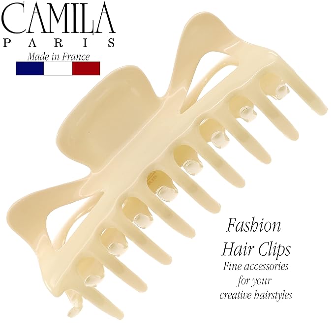 Camila Paris CP3506 French Large Hair Clips for Women Thick Hair for Long Curly Wavy Hair, Girls Hair Claw Clip, Durable Styling Big Claw Clip for Thick Hair, Strong Hold No Slip Grip, Made in France