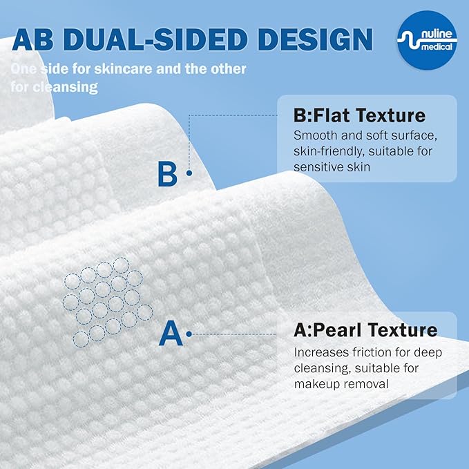Disposable Face Towel, Biodegradable Facial Towels for Sensitive Skin, Ultra Soft Face Towelette for Women Cleansing, 7.87’’ x 7.87 ‘’ (4 Packs)