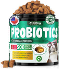 Cat Probiotics Tasty Chews for Digestive & Gut Support - Crunchy & Creamy Texture - Cat Gut Health, Constipation Relief, Healthy Stool, Natural Supplement for Cats, Chicken Flavor - 500 Chews