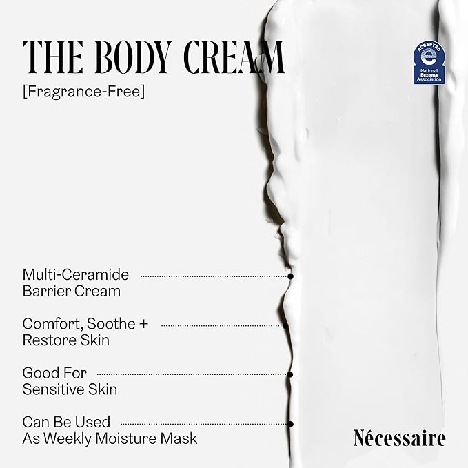 Nécessaire The Body Cream - Rich Barrier Repair With 5% Niacinamide, 5 Essential Ceramides + Hyaluronic Acid. Fragrance-Free. Non-Comedogenic. 200 ml / 6.8 fl oz