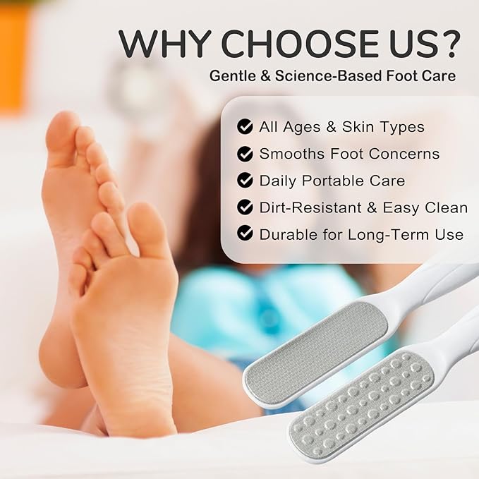 HANMU Dual-Sided Foot File & Toe Callus Remover Set - Durable Dead Skin Remover for Feet & Hands, Easy Clean & Hygienic Foot Scrubber, Smooth Rough Skin, Premium Pedicure Tool for Women Men