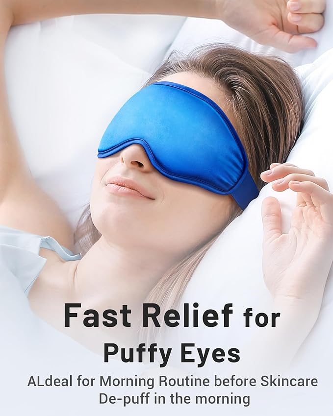Cooling Eye Mask for Puffy Eyes: Fsa Eligible Items Hsa, Ice Eye Pack for Magraine After Surgery Relief - Reuable Cold Compress for Headache Puffiness - Comfortable Perfect Fit Gel Sleep Mask