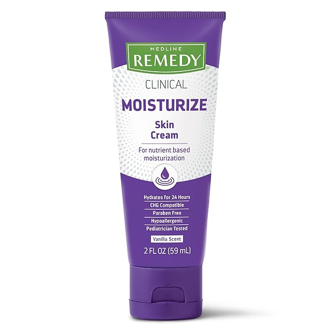 Medline Remedy Clinical Skin Cream, Nourishing Formula for Dry Skin, 2 oz., Pack of 24