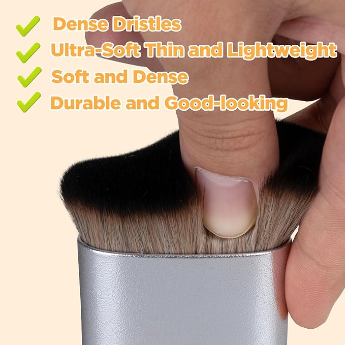 Self Tanner Brush for Face and Body,Kabuki Foundation Brush for Flawless Leg Makeup,Self Tan Applicator for Bronzer,Tan Mousse,Lotion and Sunless Tanning,Vegan Body Makeup Brush case (grey)