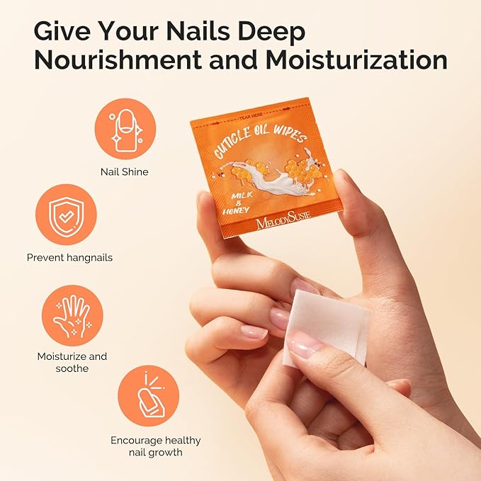 MelodySusie 100Pcs Mini Cuticle Oil for Nail,Hydrating Nail & Cuticle Care,Travel Size,Cuticle Repair Treatment for Dry & Damaged Nails,Portable and more Convenient Milk & Honey