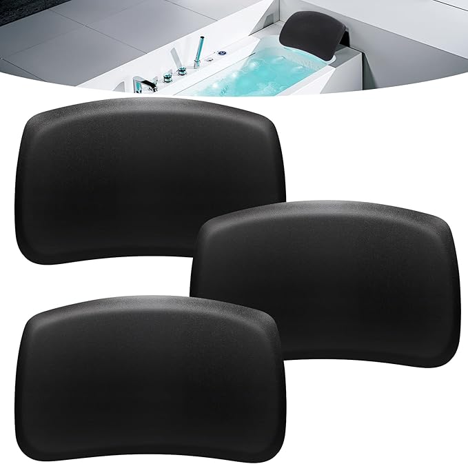 3 Pack Replacement Head Rests for Cal Spas Hot Tubs (2020-2023 Models) | Easy Install, No Tools Needed with Single Pin Design | Black EVA Foam Pillows