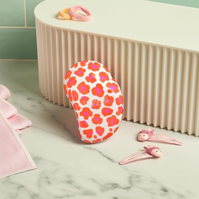 Tangle Teezer Original Detangler Brush, Dry & Wet Travel Size Mini Hair Brush, for Kids & All Hair Types, Orange Safari