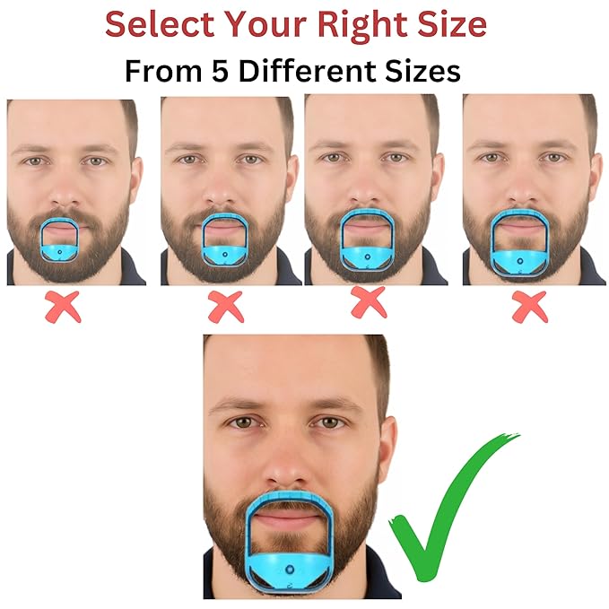 Goatee Beard Shaper Template for Men, Goatee & Beard Trimming Shaving Kit, Saves Time (Transparent)