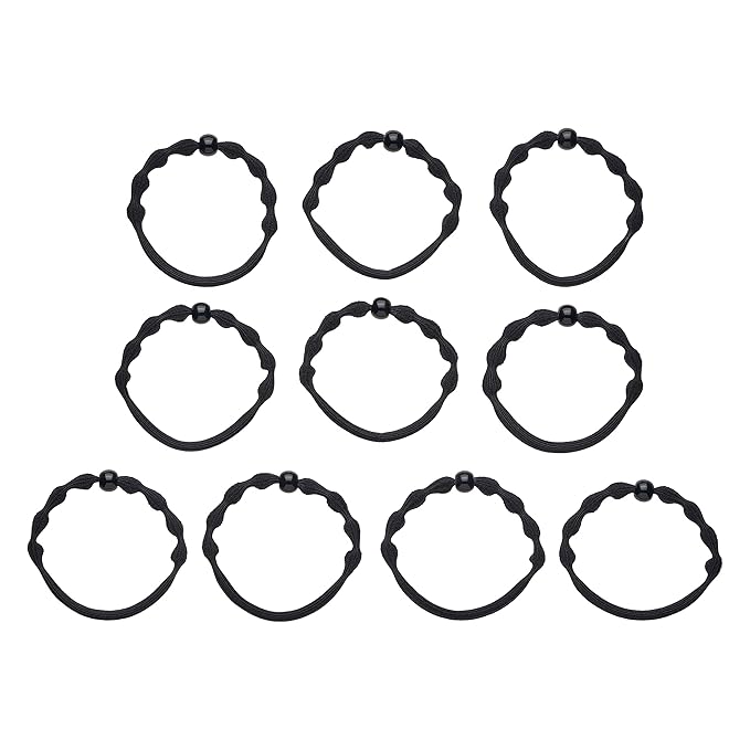 Goody Ouchless Forever Fine Hair Elastics - 10 Ct, Black, Damage-Free Bands, 3X Stronger Hair Ties, Retainable Shape, 16 Strand Inner Core, Hair Accessories for Women & Men