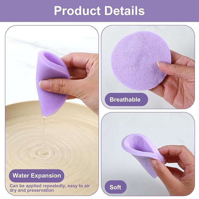 384 Pcs Compressed Facial Sponges Professional Makeup Removal Round Face Wash Sponge Reusable Facial Pads for Women Esthetician Beauty Remover Supplies (Yellow, Purple, Blue, Pink)