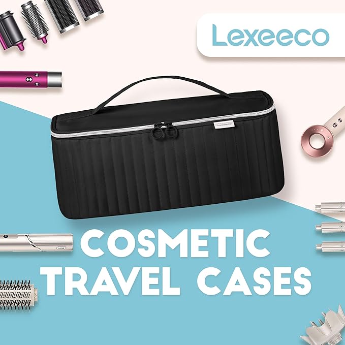 Travel Carrying Case for Hair Dryer Shark Flexstyle Dyson Airwrap Brush Hair Accessories Tools Storage Bag for Revlon Hairdryer Styler Organizer (Black)