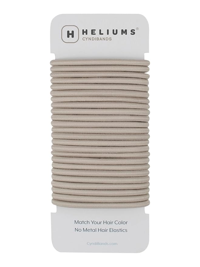 Cyndibands Elastic Hair Ties – Ash Blonde- No Damage 4mm Ponytail Holders for Women & Kids, 24-Pack Hair Elastics in Neutral Colors