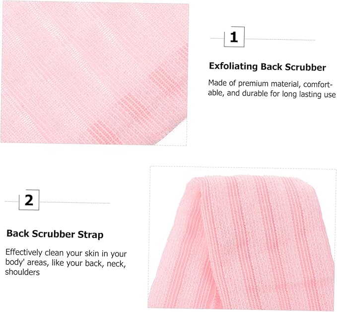 Portable Exfoliating Back Scrubber Strap Dual-Sided Bath Wash Cloth for Deep Cleansing and Relaxation Eco-Friendly Material Travel-Friendly Design for Home Use Go Bathing
