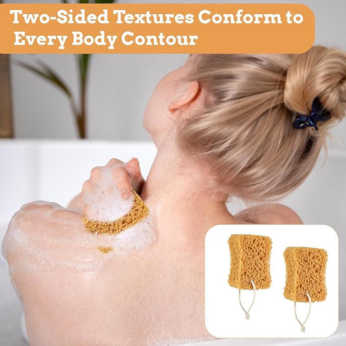 Bath Sponge, 2 Pcs Large Bath Sponges for Shower Soft Loofah Exfoliating Body Sponge for Women Men Home Bathroom Face Body Washing Bathing Deep Cleansing