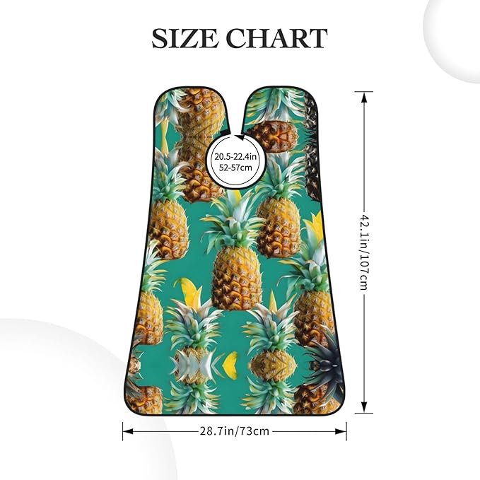 Tropical Pineapple Hawaiian Print Beard Bib Apron For Men, Beard Hair Catcher For Men Shaving Trimming,Beard Cape Cloth