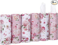 Ctosree 6pk 50 Sheets Car Tissues Holder with Facial Tissues 3-ply Travel Tissue Tubes Box Container Fit for Car Cup Holder Floral Cylinder, 7.1 Inch(Pink,White)