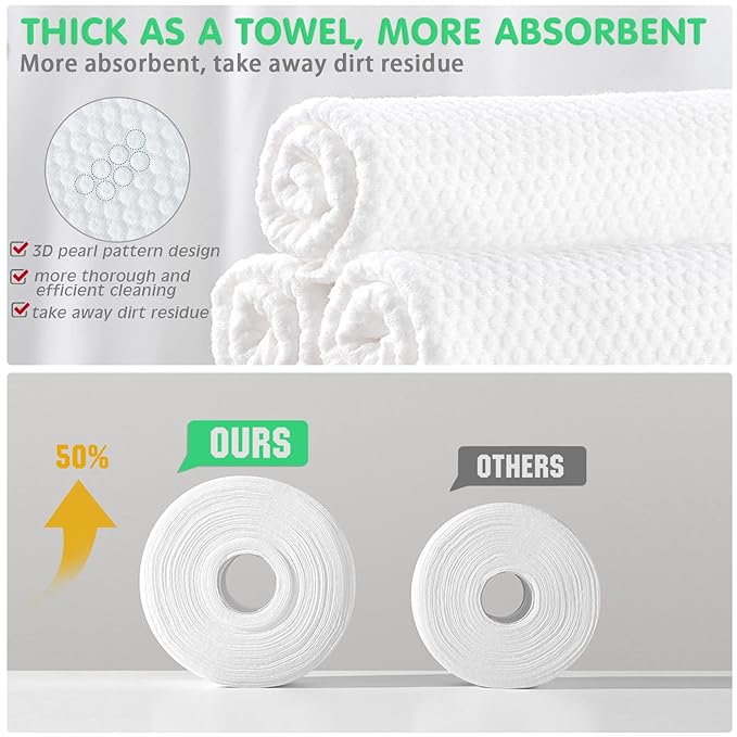 Disposable Face Towel for Dry and Wet Use, 100% Cotton Facial Tissue, Ultra Thicked Facial Cleansing Towels, Multi-Purpose Dry Wipes for Makeup Removing, Sensitive | Baby Skincare