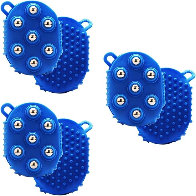 GLEAVI Palm-Shaped Cellulite Massager Gloves with 7 Metal Roller Balls 3-Pack Body Massage Roller for Muscle Pain Relief and Full Body Relaxation