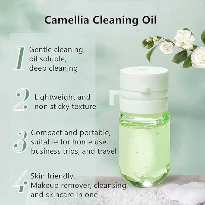 Deep Cleansing Oil for Face Nourishing 40 Pcs Travel Size Mini Camellia Seed Gentle Makeup Remover Cleansing Oil for All Skin Types, Individually Packaged