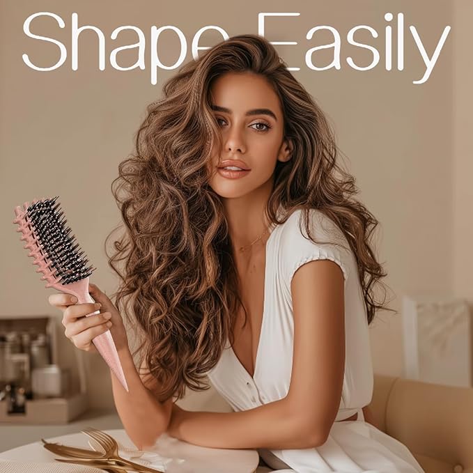 Curly Hair Brush,Curl Defining Brush for Effortlessly Defined Curls & Waves,Vented Hair Brush for Wet & Dry Hair,Women and Men,Reduces Frizz (Beige)