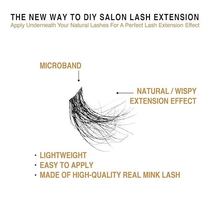 i•ENVY Extended Real Mink Lash Clusters Lashes DIY Salon Lash Extension Apply Underneath Natural Lashes for Perfect Lash Extension Effect, False Eyelashes Reusable