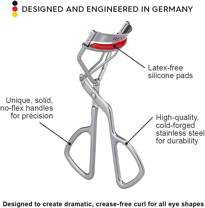 Revlon Salon Pro Eyelash Curler, Made with Corrosion Resistant Stainless Steel, For a Dramatic Curl, with Latex Free Silicone Pads