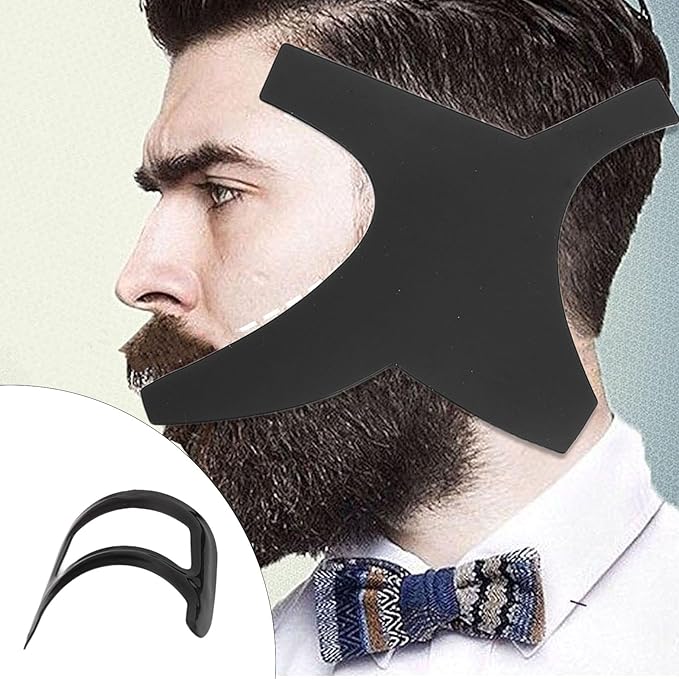 Beard Shaper Kit, 5 Piece Beard Shaping & Styling Tool, Beard Shaping Tool for Men, Beard Lineup Guide Template, Beard Styling Tool for Hairline Neckline (Black)