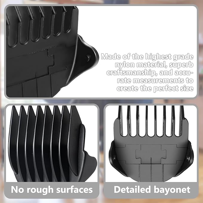 Hair Clipper Guards Guides 8pcs 0.02inch to 0.5Inch(0.5mm-12mm) Fits For Manspot Body Trimmer,Meridian Ball Trimmer Clipper Guard,8 Pack Black