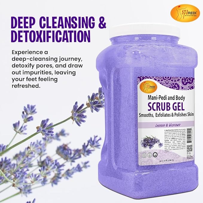 SPA REDI Exfoliating Body & Skincare Treatment – Multi-Purpose Professional & At-Home Skin Refinement | Exfoliate. Hydrate. Transform for Holistic Transformation | Lavender & Wildflower 128 Oz