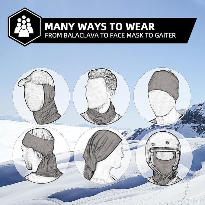 ROCKBROS Cold Weather Balaclava Ski Mask for Men Windproof Thermal Winter Scarf Mask Women Neck Warmer Hood for Cycling