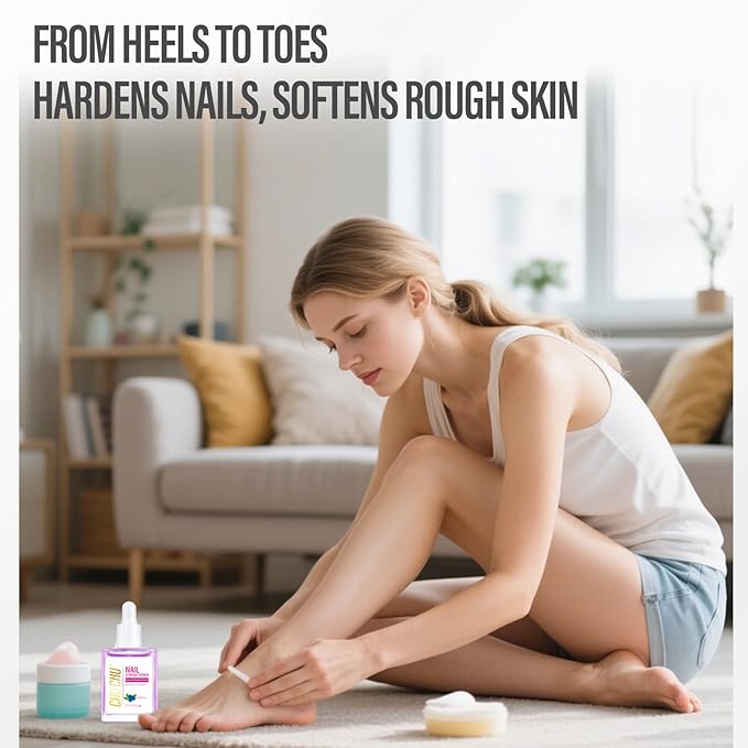 CHUCHU Nail Growth and Strengthener Oil for Cuticle - Blueberry Scent Cuticle Oil Repair Moisturizing Treatment - Natural Jojoba Vitamin B & E Nail Oil for Dry Cracked Nails