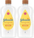 Johnson's Baby Oil, Mineral Oil Enriched with Shea & Cocoa Butter to Prevent Moisture Loss, Hypoallergenic, 20 fl. oz (Pack of 2)