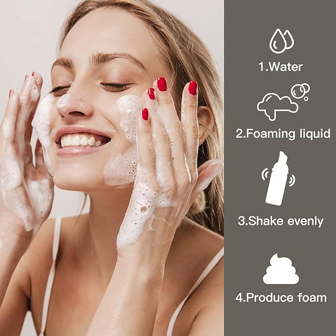 2oz Foam Bottle (10PCS) Empty Foaming Pump Dispenser for Hand Soap, Lash Cleanser, Shampoo to Travel (60ml, Black)