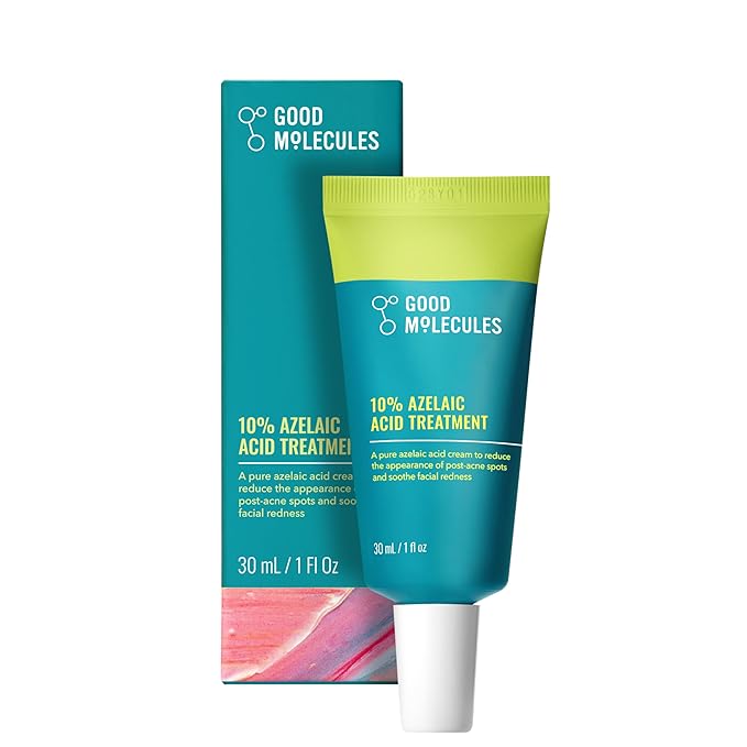 Good Molecules 10% Azelaic Acid Treatment for Face – Soothing Formula for Facial Redness & Uneven Tone – Brightens Dark Spots & Refines Texture – Vegan & Fragrance-Free Skincare (30ml / 1.01 fl oz.)