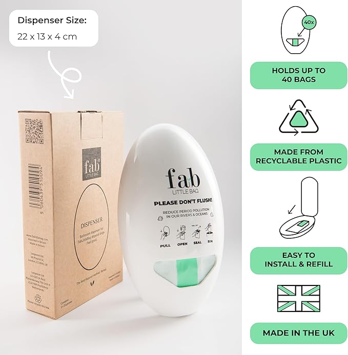 Fab Little Bag Feminine Hygiene Disposable Bags Holder for Tampons and Sanitary Pads, Feminine Care Products Dispenser
