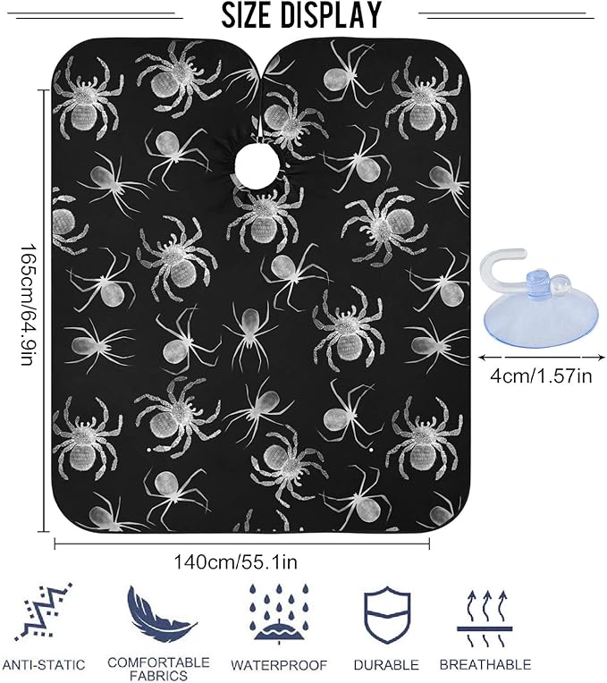 visesunny Professional Barber Cape Polyester Hair Cutting Salon Cape Apron Anti-Static Beard Bib Grooming Apron