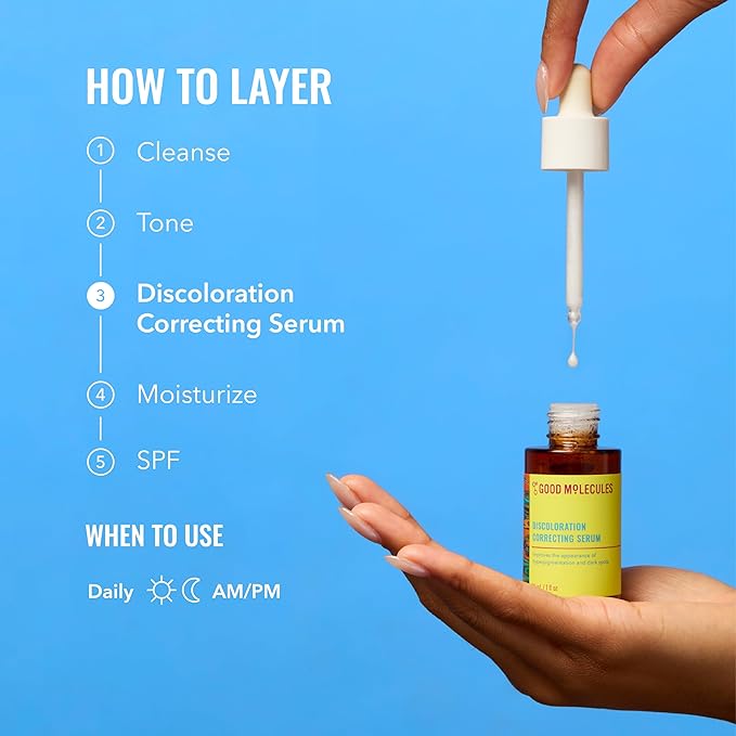 Good Molecules Discoloration Correcting Serum Pack 3 – 30 ml Each | Tranexamic Acid & Niacinamide Serum for Dark Spots and Hyperpigmentation, Skin Care for Face