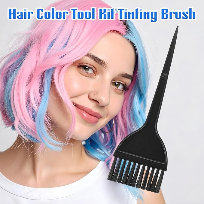 3 PCS Hair Dye Brush, Black Hair Color Brushes Reusable Tint Coloring Dying Brush Kit for Hairstylist Reusable Color-Tint Applicator Women Men Salon and Home DIY Dyeing