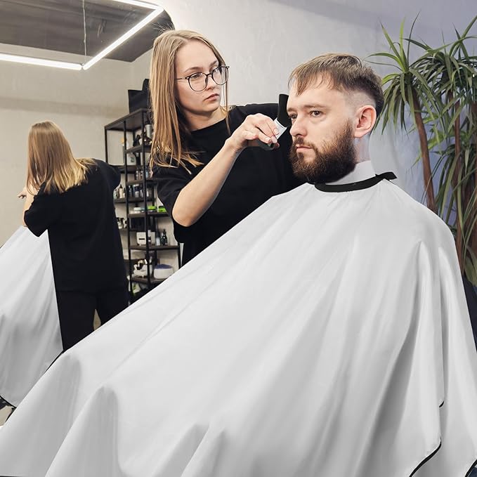 hair cutting cape set, salon barber cape with duster brush and disposable barber neck strip Salon Barber Cape for Men, Women