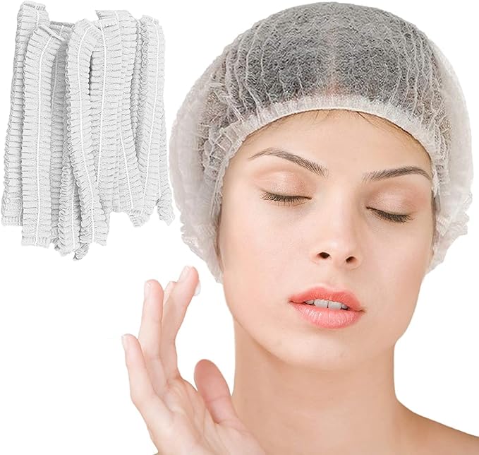 Disposable Bouffant Caps, 21inches Hair Net, Elastic Dust Cap for Food Service, Sleeping Head Cover