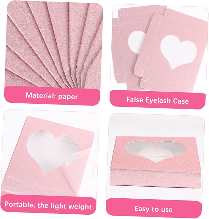 Beaupretty 50pcs Empty False Eyelash Organizer Case Glitter Design for Easy Storage for Makeup Artists and Beauty Enthusiasts