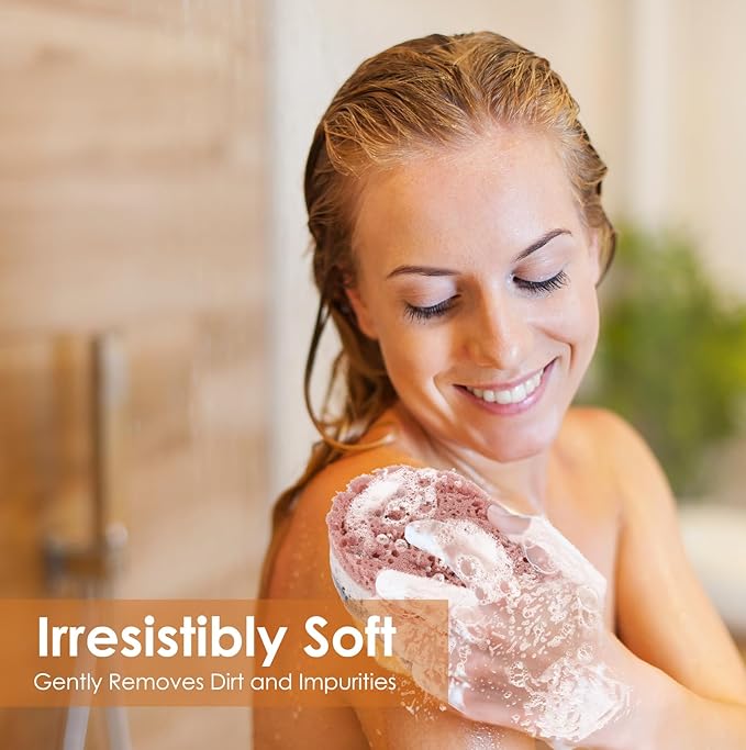 3PCS Bath Sponge for Women Soft Bath Sponge Gentle Sponge Loofah Body Scrubber Shower Sponge for Body Wash Bathroom Deep Cleansing Bathing Sponge Bathing Accessories