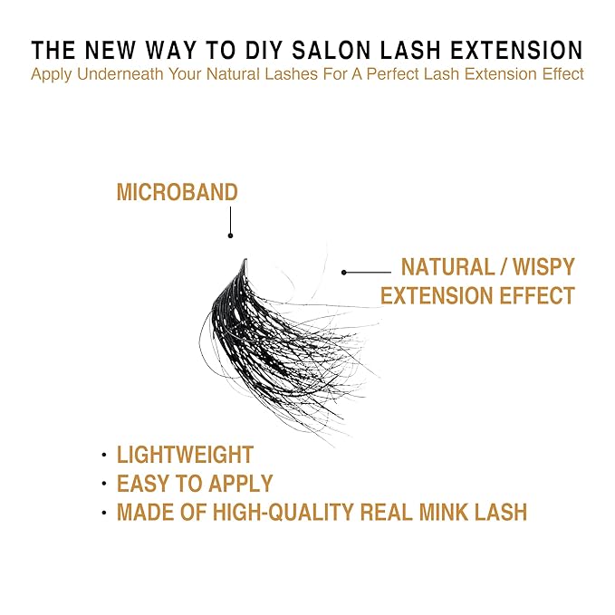 i•ENVY Extended Real Mink Lash Clusters Lashes DIY Salon Lash Extension Apply Underneath Natural Lashes for Perfect Lash Extension Effect, False Eyelashes Reusable