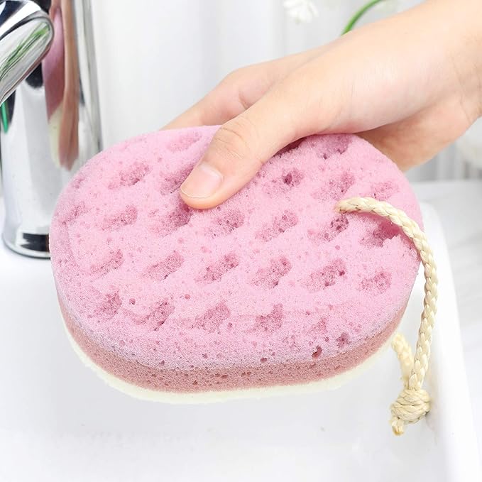 3 Pcs Bath Sponge for Women, Men, Adults, Kids. Sponge Loofah Body Scrubber Shower Sponge for Body Wash Bathroom, Body Sponge Bathing Accessories(Small Sizes)