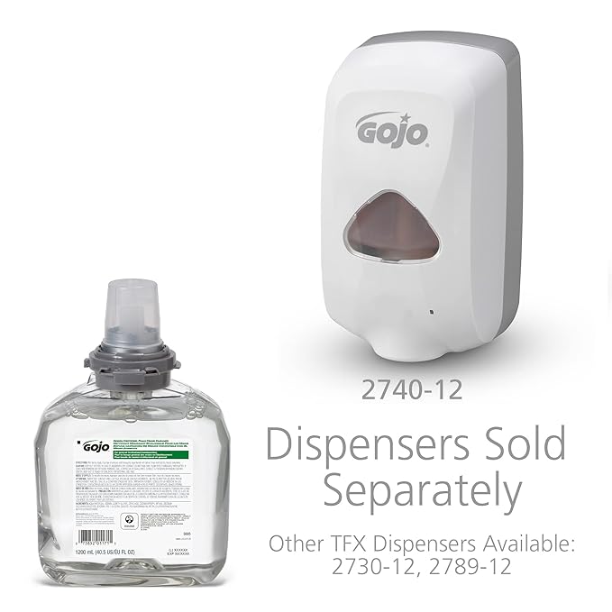 GOJO Green Certified Foam Hand Cleaner, Fragrance Free, EcoLogo Certified, 1200 mL Hand Soap Refill TFX Touch-Free Dispenser (Pack of 2) – 5665-02
